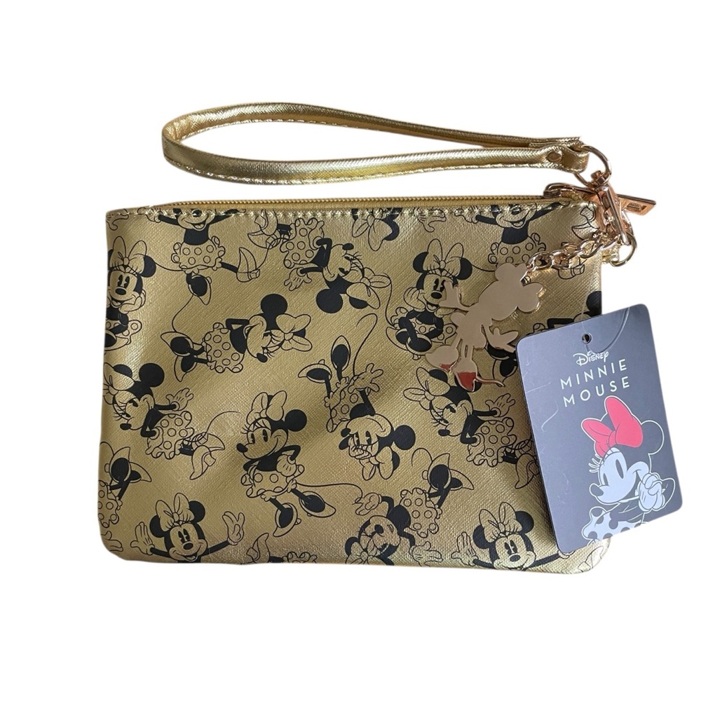 DISNEY Minnie Mouse Gold Wristlet frolicking flirty fun Minnie’s dancing whimsy